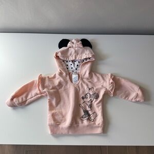 Disney Light Pink Baby Hoodie with Polka Dot Interior 6/9 Months